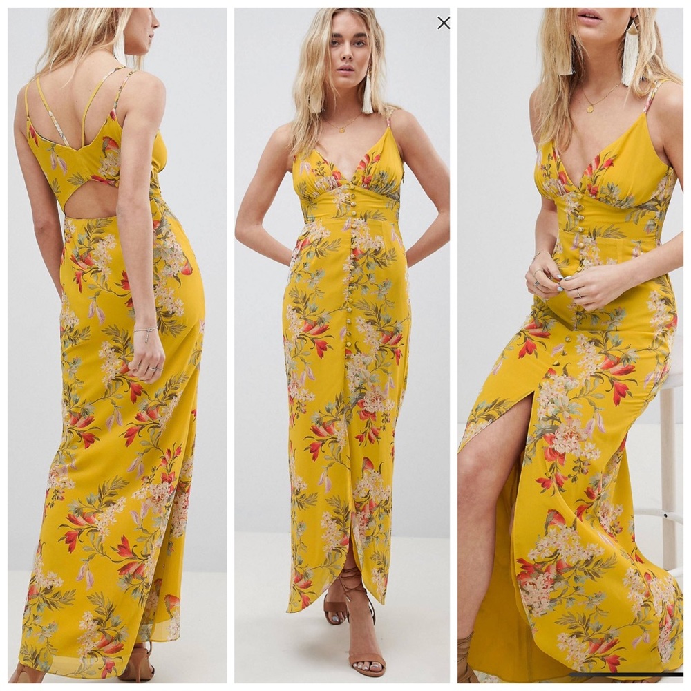 Hope & Ivy button front/open back dress sz 2